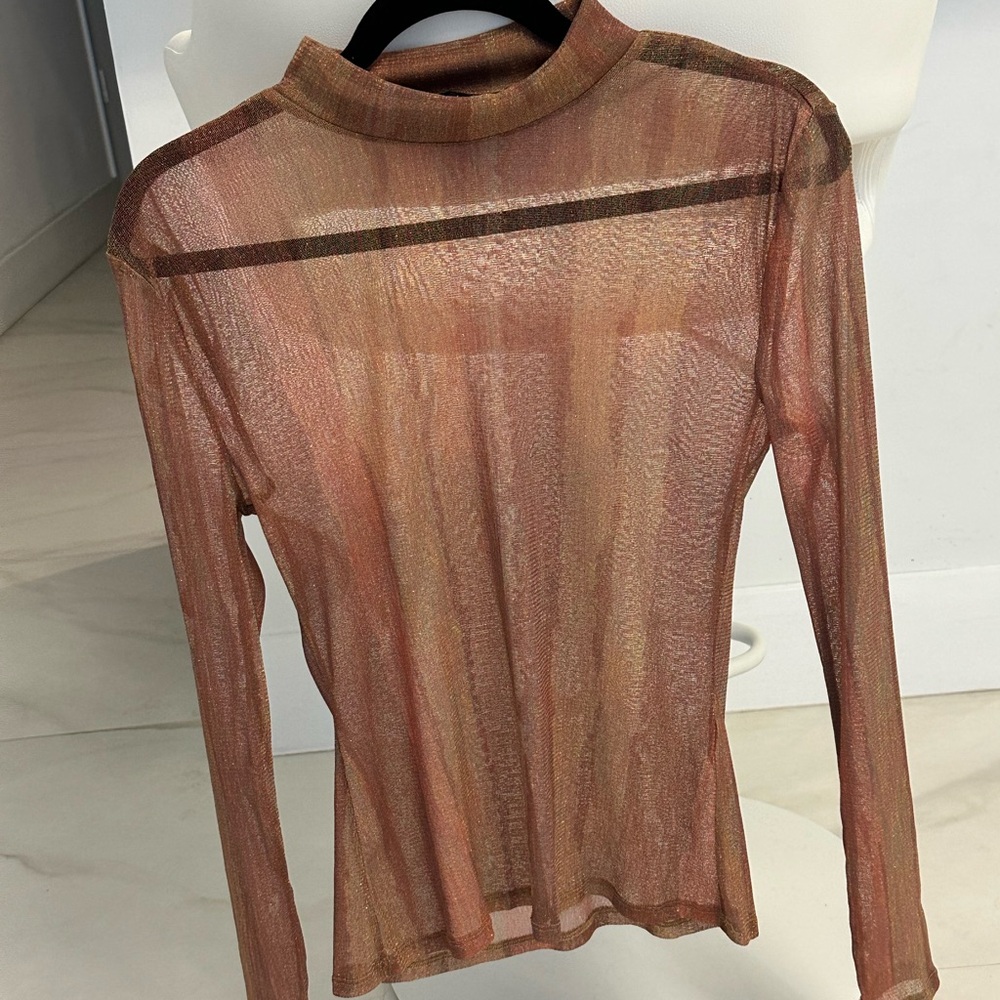 Majorelle Sheer Glitter Turtleneck size l